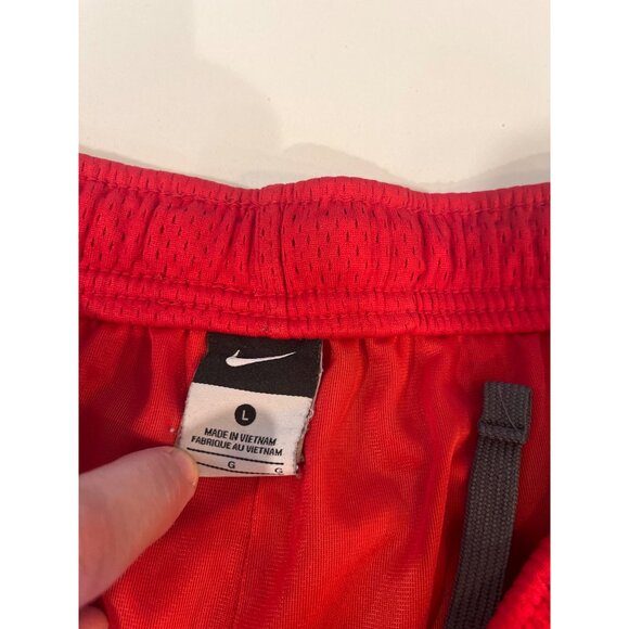 Nike Mens Red Mesh Athletic Shorts With Side Pockets & Drawstring - Size L - Picture 3 of 4